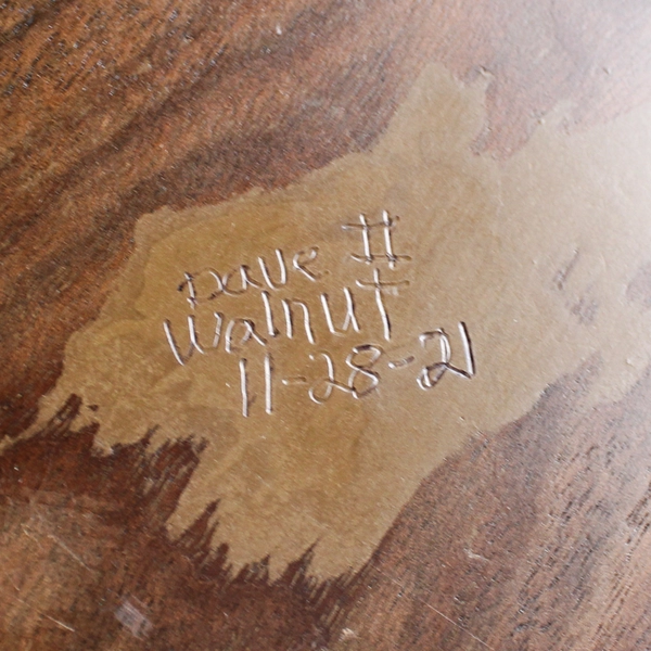 Handmade Wood Wide Based Decorative Bowl Walnut 4.5" Tall Made By Dave 2021