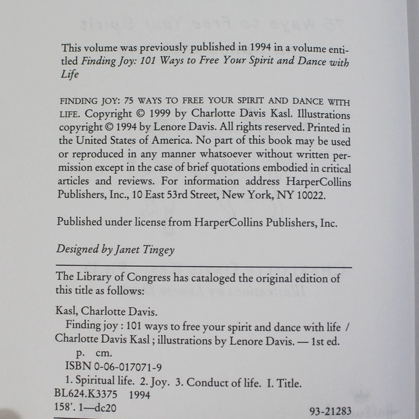 75 Ways to Free Your Spirit & Dance with Life by Charlotte Kasl, HC