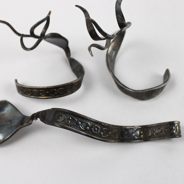 Lot Of 3 Decorative Twisted Forks 1 Large & 2 Small Metal Art