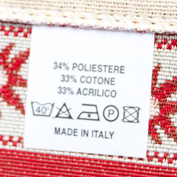 Small Square Cream and Red Tablecloth With Hearts Goats and Flowers 36" x 36"