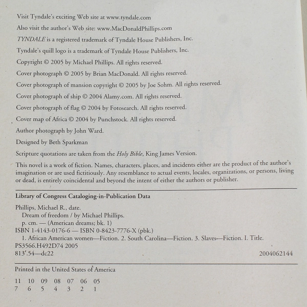 Dream of Freedom by Michael Phillips, 2005 Tyndale House Paperback Book