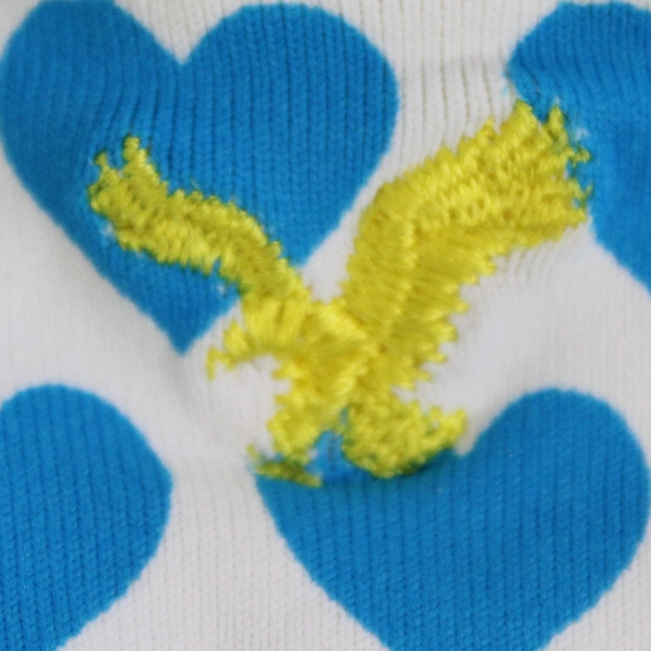 American Eagle Bikini Bottom Women's Large Blue Hearts 54485