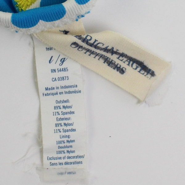 American Eagle Bikini Bottom Women's Large Blue Hearts 54485