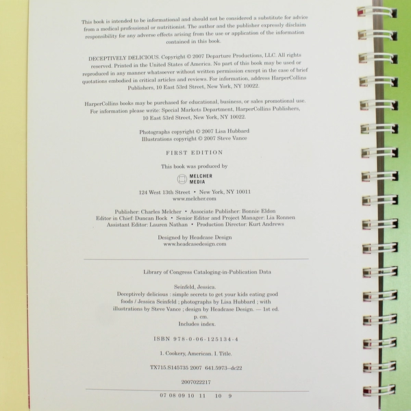 Deceptively Delicious by Jessica Seinfeld Simple Secrets 2007 Spiral Hardcover