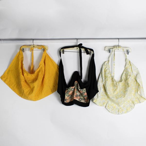 Lot of 3 Women's Floral Patterned Half Aprons