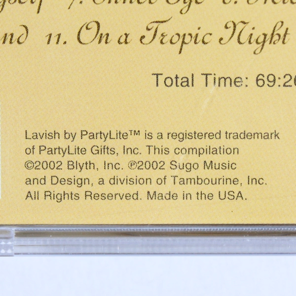 Various Artists Lavish CD by PartyLite - Scent, Sound & Your Special Moments