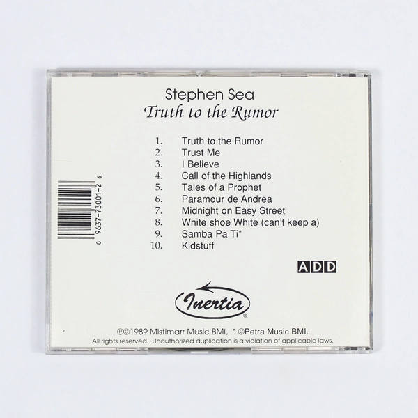 Stephen Sea Truth to the Rumor CD 1989 Inertia Music Good Condition