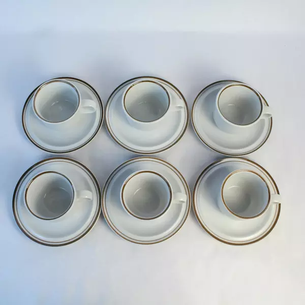 6 Sets of MSI Monterrey Colonial Stoneware Cups & Saucers Japan