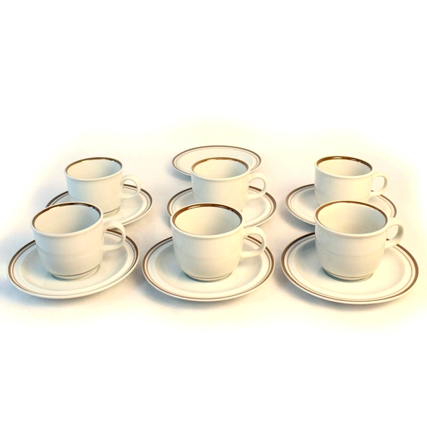 MSI Set of 6 Monterrey Colonial Stoneware Cups And 7 Saucers Japan