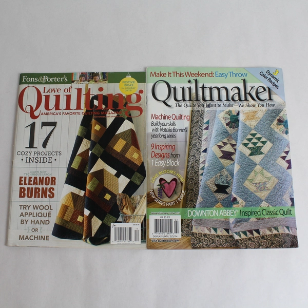 Lot of 2 Quilting Magazines: Fons & Porter's Love of Quilting & Quiltmaker 2014
