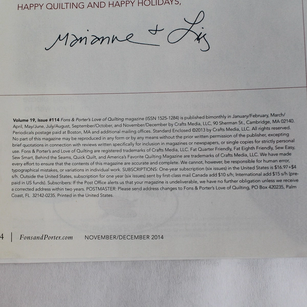 Lot of 2 Quilting Magazines: Fons & Porter's Love of Quilting & Quiltmaker 2014