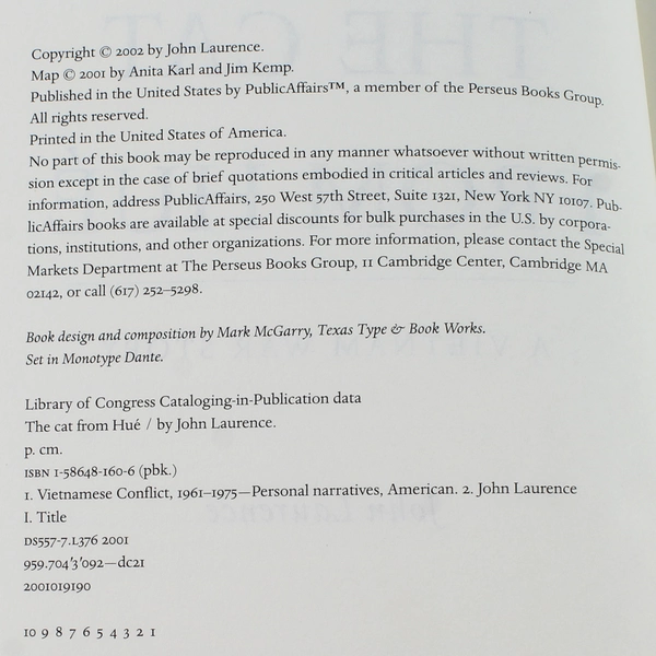 The Cat from Hue by John Laurence - Vietnam War Story Paperback Book