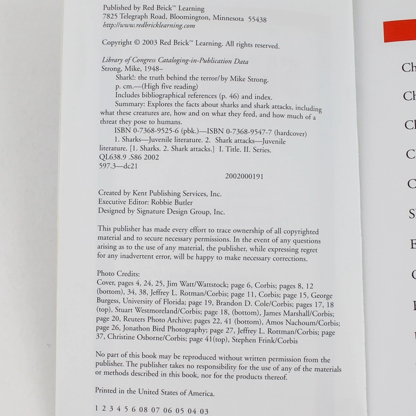 Shark! The Truth Behind the Terror by Mike Strong 2003 Paperback Good Condition