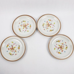 Set Of 4 Colonial Stoneware Violet Salad Plates By MSI Japan 8 Inch