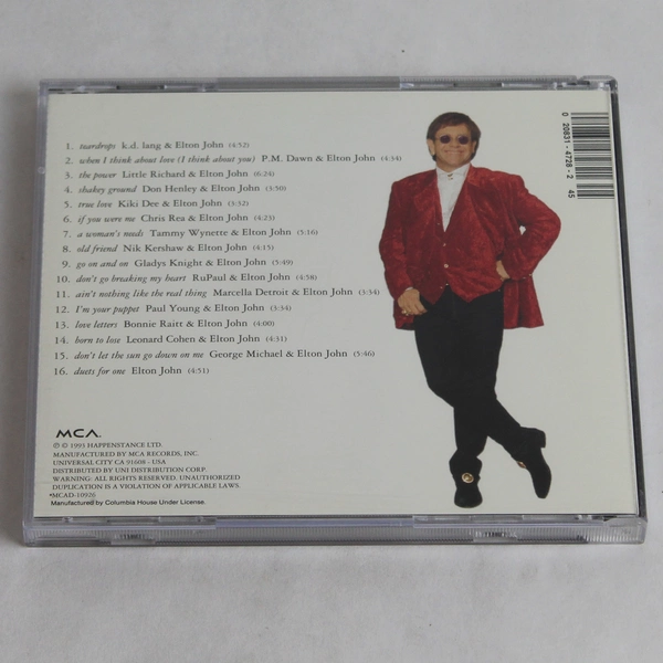 Elton John Duets 1993 Music CD MCA Records - Good Condition, Pre-Owned