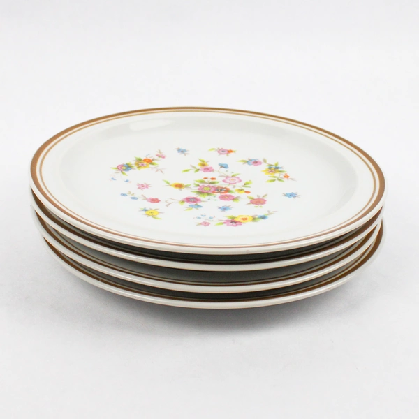 Set Of 4 Colonial Stoneware Violet Salad Plates By MSI Japan 8 Inch