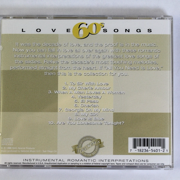 Studio Musicians 60's Love Songs CD Signed Spencer Brewer NMG 54012 Good