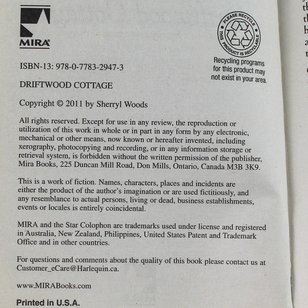 Driftwood Cottage by Sherryl Woods 2011 Paperback