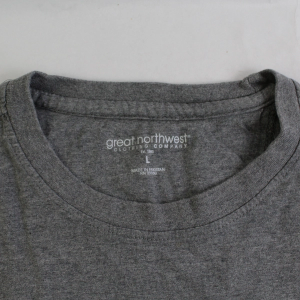 Great Northwest Clothing Company 100% Cotton Solid Gray T-Shirts Size L
