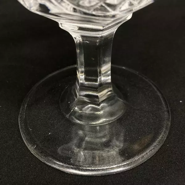 Lot of 4 Fenton Pineapple Clear Cut Glass Water Goblets 6 Inch