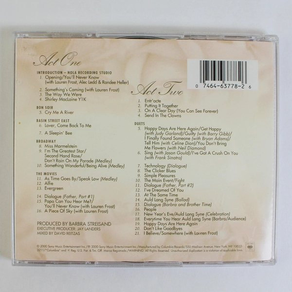 Barbra Streisand Timeless Live in Concert 2 CD Set - Columbia Soundtrack 2000