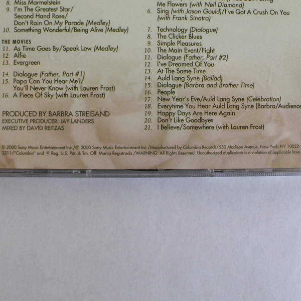 Barbra Streisand Timeless Live in Concert 2 CD Set - Columbia Soundtrack 2000