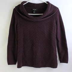 Style & Co Petite Cowlneck Purple Sweater Women's Size PS