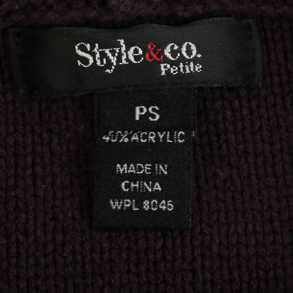 Style & Co Petite Cowlneck Purple Sweater Women's Size PS