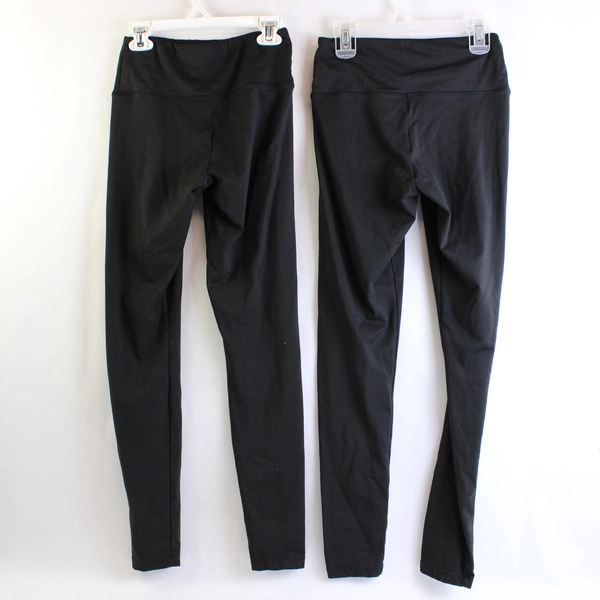 Set of 2 Felina Solid Black Athleisure Leggings Women's Size Small