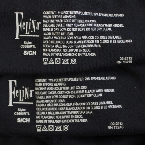 Set of 2 Felina Solid Black Athleisure Leggings Women's Size Small