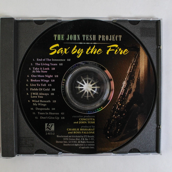 The John Tesh Project Sax By The Fire CD 1995 GTS Records Jazz Good Condition