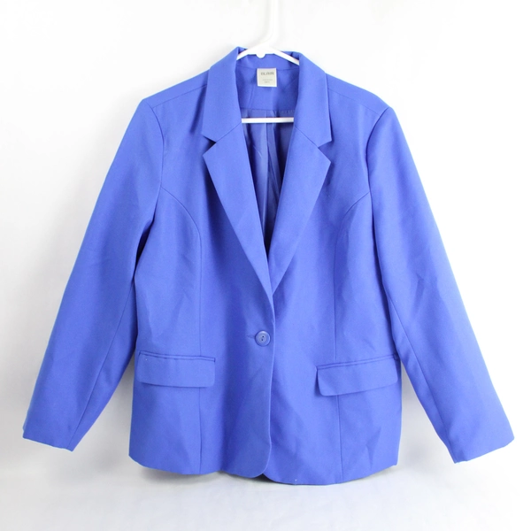 Blair Blue Single Button Blazer With Shoulder Pads Women's Size 16PT
