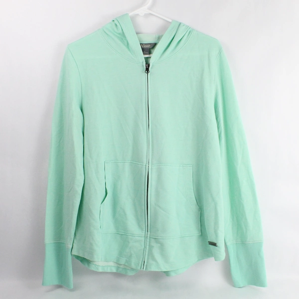 Natural Reflections Seafoam Green Full-Zip Hooded Jacket Women's Medium