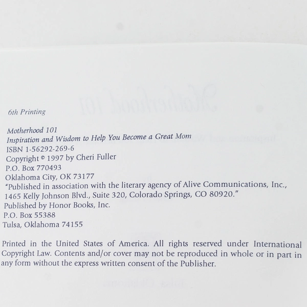 Motherhood 101 by Cheri Fuller - Inspiration & Wisdom for Moms