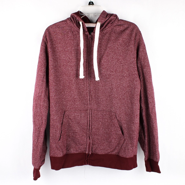 Sunday Work Clothes Maroon Red Zip-Up Hoodie Women's Large