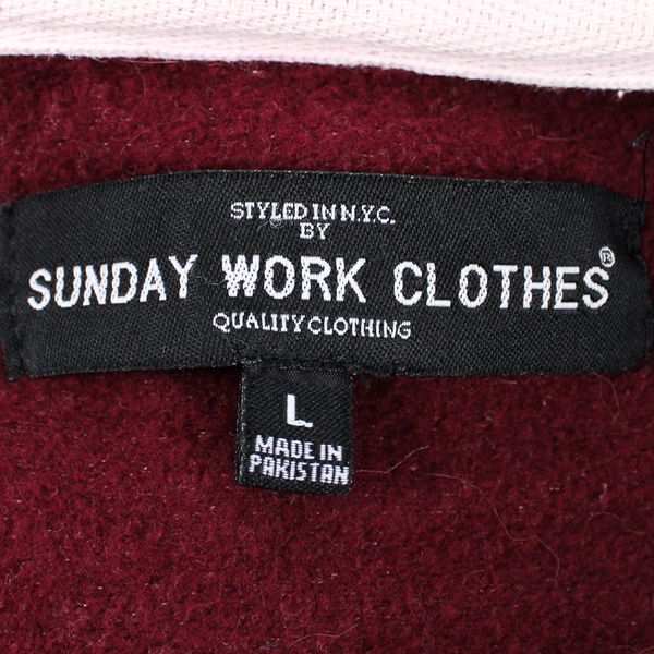 Sunday Work Clothes Maroon Red Zip-Up Hoodie Women's Large