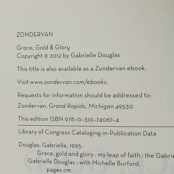 Grace Gold and Glory My Leap of Faith Michelle Burford 2012 Paperback