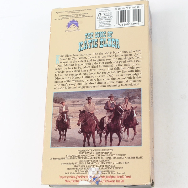 The Sons of Katie Elder VHS 1998 John Wayne Dean Martin Pre-owned Classic Film