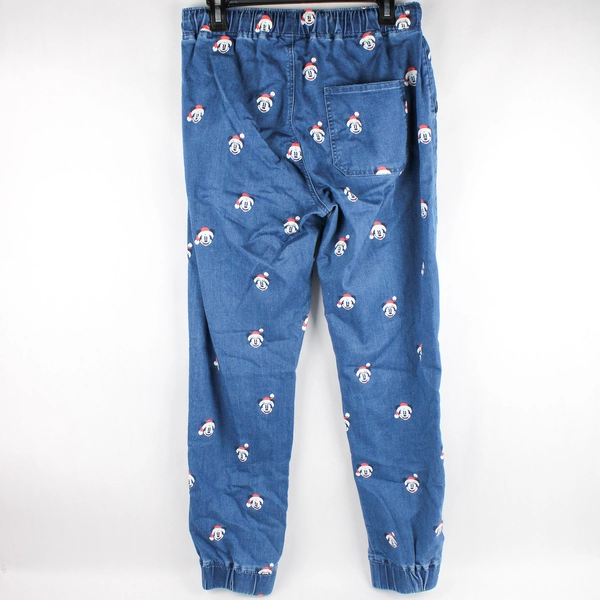 Disney Mickey and Minnie Christmas Cotton Blend Denim Joggers Women's Medium