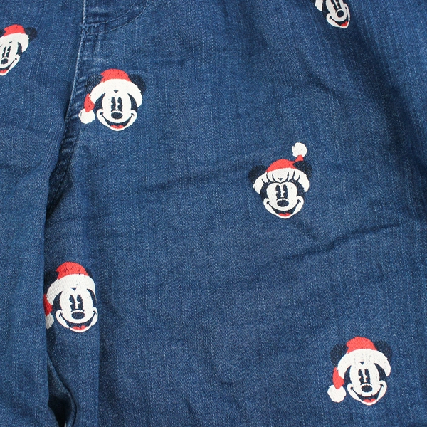 Disney Mickey and Minnie Christmas Cotton Blend Denim Joggers Women's Medium