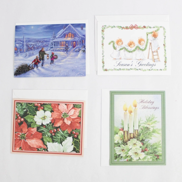 Lot of 12 Christmas Holiday Greeting Cards With Envelopes