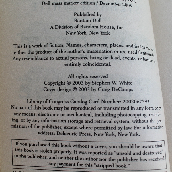 Lot of 2 The Best Revenge by Stephen White 2003 Paperback Good Condition