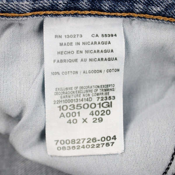 Wrangler Straight Jeans Men's W40 L29 Blue 100% Cotton