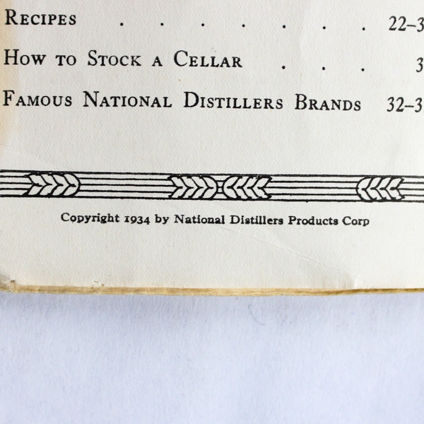 Mine Host's Handbook National Distillers 1936 Advertising Vtg Cocktail Recipes