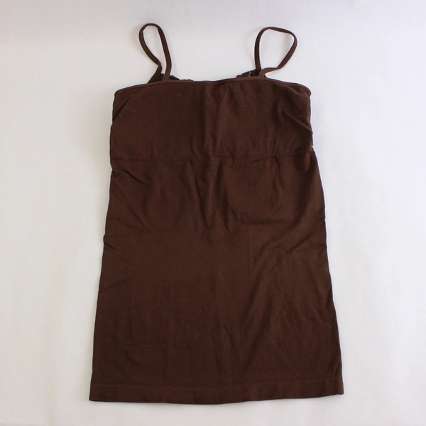 Idea USA Solid Brown Spaghetti Strap Camisole Tops Build In Bra One Size
