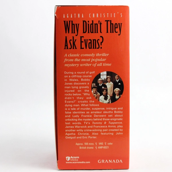 Agatha Christie's "Why Didn't They Ask Evans?" 3 VHS Box Set Acorn Media 1980