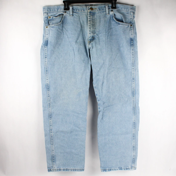 Wrangler Straight Jeans Men's W40 L29 Light Wash Blue 100% Cotton