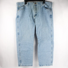 Wrangler Straight Jeans Men's W40 L29 Light Wash Blue 100% Cotton