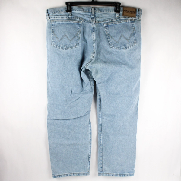 Wrangler Straight Jeans Men's W40 L29 Light Wash Blue 100% Cotton