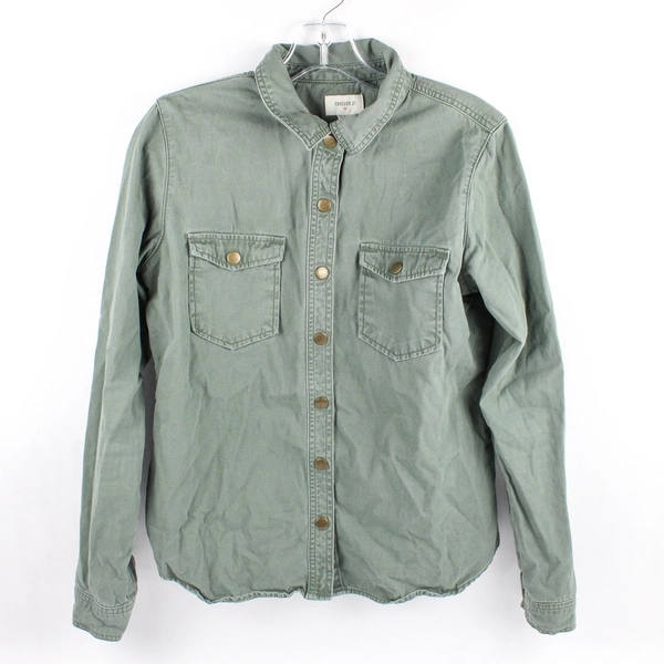 Forever 21 Army Green Snap Button Jacket Women's Size Medium